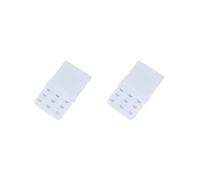 Paowsietiviity Lot de 2 sangles d'extension pour soutien-gorge, boucle d'extension 3 rangées 3 crochets, accessoires clips de remplacement de bande dorsale pour sous-vêtements intimes blanc