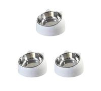 Paowsietiviity Lot de 3 gamelles surélevées à 15° pour chien de petite et moyenne taille Blanc 16,5 x 16,5 x 10 cm