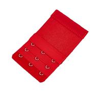 Paowsietiviity Sangle d'extension pour soutien-gorge, boucle d'extension à 3 rangées, 3 crochets, accessoires à clips, bande arrière de remplacement pour sous-vêtements intimes, blanc, Rouge, as