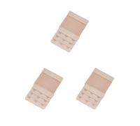 Paowsietiviity Sangle d'extension pour soutien-gorge, boucle d'extension à 3 rangées, 3 crochets, accessoires à clips, bande arrière de remplacement pour sous-vêtements intimes, blanc, Lot de 3 (chair