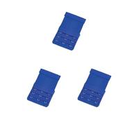 Paowsietiviity Sangle d'extension pour soutien-gorge, boucle d'extension à 3 rangées, 3 crochets, accessoires à clips, bande arrière de remplacement pour sous-vêtements intimes, blanc, Lot de 3 (bleu