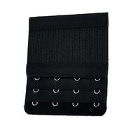 Paowsietiviity Sangles d'Extension de Soutien-gorge Extenseurs Respirables 3 Rangées 4 Crochets Réglables Gadgets de Lingerie Féminine pour Sous-vêtements Intimes noir