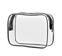 Paowsietiviity Trousse de maquillage de voyage transparente tendance avec fermeture éclair - Organiseur de rangement portable - Pour femme - Blanc, Noir , 17*6*12cm, comme description