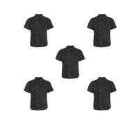 Paowsietiviity Vestes de chef unisexe manteau manches courtes chemise uniforme de cuisine M blanc, Lot de 5 (noir, taille XXL), XXL