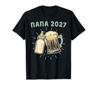 Papa 2027 en Russe Nouveau père Bientôt Papa T-Shirt