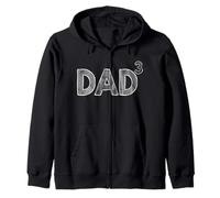 Papa 3 Papa Cubed Father of Three Kids Humour Sweat à Capuche