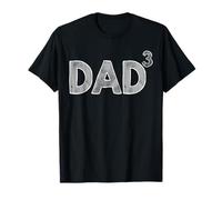 Papa 3 Papa Cubed Father of Three Kids Humour T-Shirt