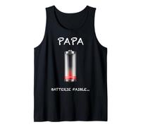 Papa Batterie Faible Epuisement Parental Humour Homme Débardeur