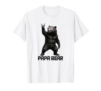 Papa Bear Grizzly Ours Rock Gesture Patriotic Daddy Grizzly Ours T-Shirt