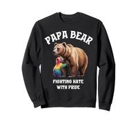 Papa Bear Rainbow Cub Fighting Hate Gay Pride Support LGBTQ Sweatshirt