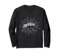 Papa Bear Retro Dad Daddy Grandpa Fathers Day Manche Longue