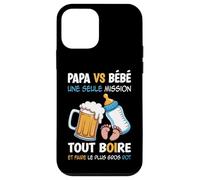 Papa Bébé Une Seule Mission Message Drôle Père Nouveau Né Coque pour iPhone 12 mini