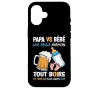 Papa Bébé Une Seule Mission Message Drôle Père Nouveau Né Coque pour iPhone 16