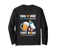 Papa Bébé Une Seule Mission Message Drôle Père Nouveau Né Manche Longue