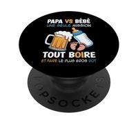 Papa Bébé Une Seule Mission Message Drôle Père Nouveau Né PopSockets PopGrip Adhésif