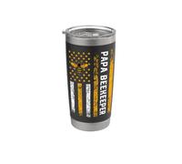 Papa Beekeeper - American Flag Bees Honey Apiarist Lover Dad Gobelet isotherme en acier inoxydable double paroi