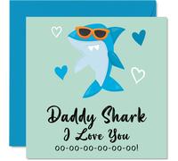 Papa Birthday Carte - Daddy Shark - Cartes d'anniversaire pour papa de sa fille fils joyeux anniversaire papa pour tout-petit bebe 1er peres 57 x