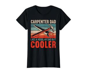 Papa Charpentier comme Un père Ordinaire mais Une menuiserie Plus Cool T-Shirt Graphique avec Valeur, Femme, Noir, L