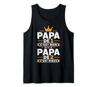 Papa De 1 C'est Bien mais Papa De 2 C'est Mieux Cadeau Papy Débardeur