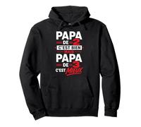 Papa De 2 C'est Bien mais Papa De 3 C'est Mieux Cadeau Papy Sweat à Capuche