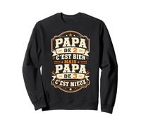 Papa De 2 C'est Bien mais Papa De 3 C'est Mieux Cadeau Papy Sweatshirt