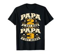 Papa De 2 C'est Bien mais Papa De 3 C'est Mieux Cadeau Papy T-Shirt