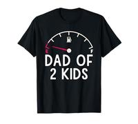 Papa De 2 Enfants Enfant Enfant Enfants Épuisé Sarcastique T-Shirt
