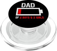 Papa de 2 garçons et 2 Filles avec Batterie à Faible consommation d'énergie pour Hommes PopSockets PopGrip pour MagSafe