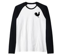 Papa de coq drôle Manche Raglan