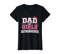 Papa de Filles en infériorité numérique Hashtag Dad Shirts from Daughter T-Shirt Graphique avec Valeur, Femme, Noir, XS