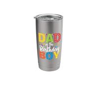 Papa de l'anniversaire de garçon Brique de construction pour enfants Gobelet isotherme en acier inoxydable double paroi