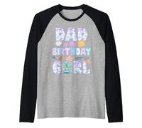 Papa de l'anniversaire sirène Fille Famille Assortie fête Papa Manche Raglan