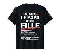 Papa D'une Fille Complètement Folle Humour Fête Des Pères T-Shirt
