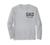 Papa Est 2025 personnalisé Papa personnalisé mari, père, grand-père Manche Longue