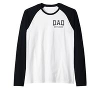 Papa Est 2025 personnalisé Papa personnalisé mari, père, grand-père Manche Raglan