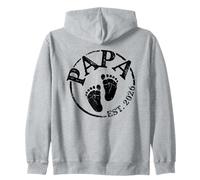 Papa Est 2026 Empreintes de Bébé Nouveau Papa Sweat à Capuche