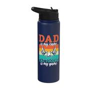 Papa est mon nom Tatouage est mon jeu Tatoueur Stainless Steel Insulated Water Bottle