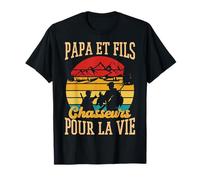 Papa et Fils Chasseurs pour la Vie rétro Vintage père Enfant T-Shirt