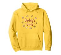 Papa Fille Mignon Princesse Papillon Cœurs Cadeau Sweat à Capuche, Unisexe pour Adultes, Citron, L