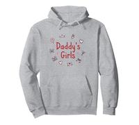 Papa Fille Mignon Princesse Papillon Cœurs Cadeau Sweat à Capuche, Unisexe pour Adultes, Gris Chiné, M