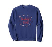 Papa Fille Mignon Princesse Papillon Cœurs Cadeau Sweatshirt, Unisexe pour Adultes, Bleu Marine, S
