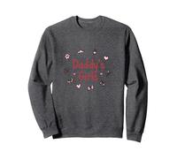 Papa Fille Mignon Princesse Papillon Cœurs Cadeau Sweatshirt, Unisexe pour Adultes, Chiné Foncé, S