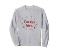 Papa Fille Mignon Princesse Papillon Cœurs Cadeau Sweatshirt, Unisexe pour Adultes, Gris Chiné, XL