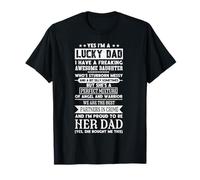 Papa Fille Papa Of Girls Parent Fête des Pères Papa Père T-Shirt