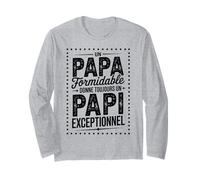 Papa Formidable Papi Exceptionnel Fête Grands-Pères Papi Manche Longue