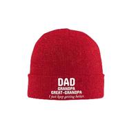 Papa Grand-Père Arrière-Grand-Père Je Continue À M'Améliorer Femme Homme Watch Cap Souple Skull Cap Confortable Bonnets Hiver pour Course À Pied Ski Jogging