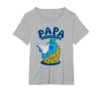 Papa Grincheux T-Shirt, Femme Grandes Tailles, Gris Chiné, 2X