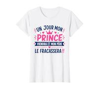Papa Humour Petite Fille Un Jour Mon Prince viendra T-Shirt