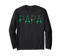 Papa Irish Father St Patrick Day Grandpa Dad Green Men Bruh Manche Longue