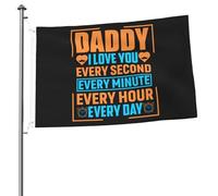 Papa, je t'aime chaque seconde, chaque minute, chaque heure, chaque jour, drapeaux pour l'extérieur, bannière robuste double face de 2 x 3 pieds, pour la maison, la cour, le festival, la décoration de